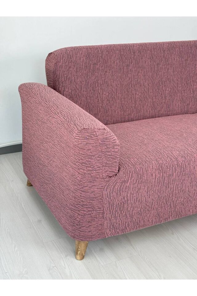 Jakarlı Düz Desen 3-3-1-1 Lastikli Kanepe Örtüsü | Lastikli Koltuk Örtüsü | Koltuk Kılıfı Takımı