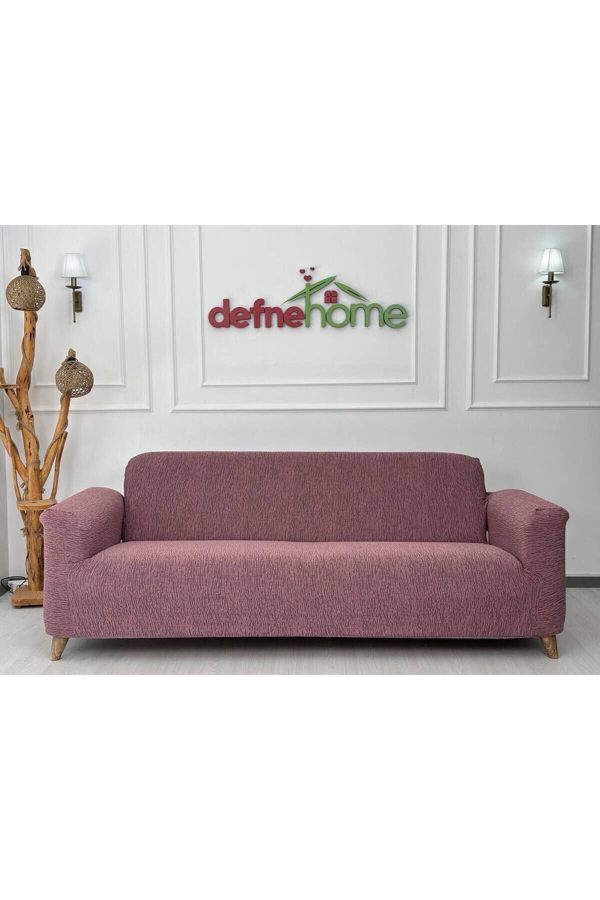 Jakarlı Düz Desen 3-3-1-1 Lastikli Kanepe Örtüsü | Lastikli Koltuk Örtüsü | Koltuk Kılıfı Takımı