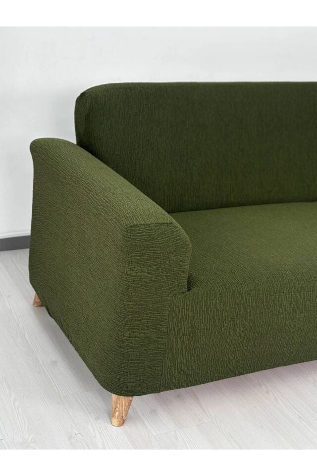 Jakarlı Düz Desen 3-3-1-1 Lastikli Kanepe Örtüsü | Lastikli Koltuk Örtüsü | Koltuk Kılıfı Takımı