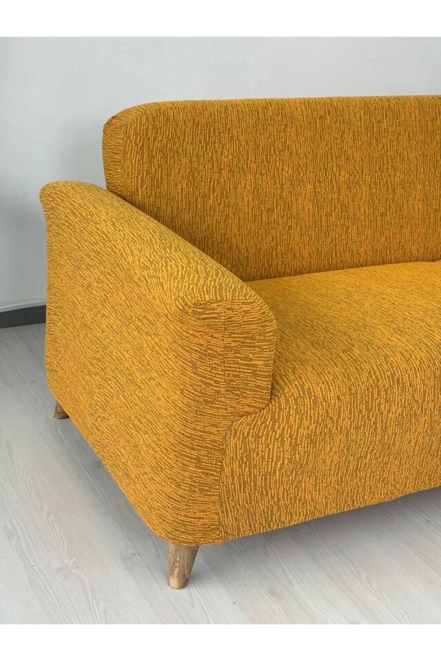 Jakarlı Düz Desen 3-3-1-1 Lastikli Kanepe Örtüsü | Lastikli Koltuk Örtüsü | Koltuk Kılıfı Takımı