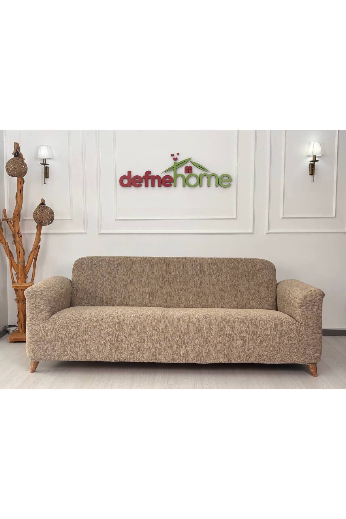 Jakarlı Düz Desen 3-3-1-1 Lastikli Kanepe Örtüsü | Lastikli Koltuk Örtüsü | Koltuk Kılıfı Takımı