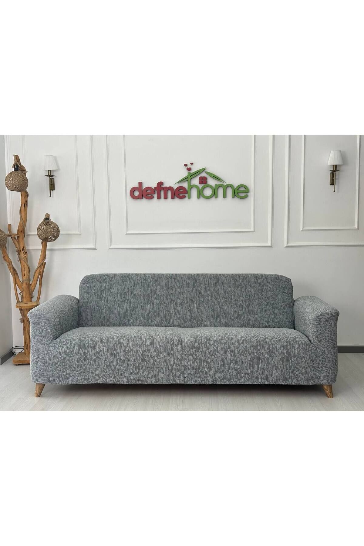 Jakarlı Düz Desen 3-3-1-1 Lastikli Kanepe Örtüsü | Lastikli Koltuk Örtüsü | Koltuk Kılıfı Takımı