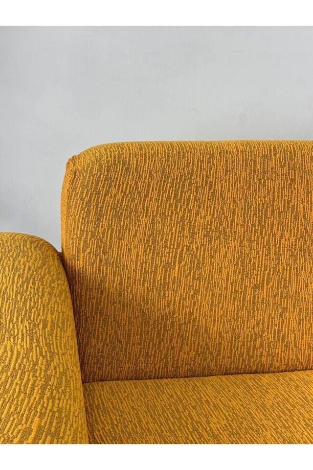 Jakar Kumaş Lastikli Kayma Yapmayan 3 Kişilik 1 Adet Büyük Kanepe Örtüsü Hardal