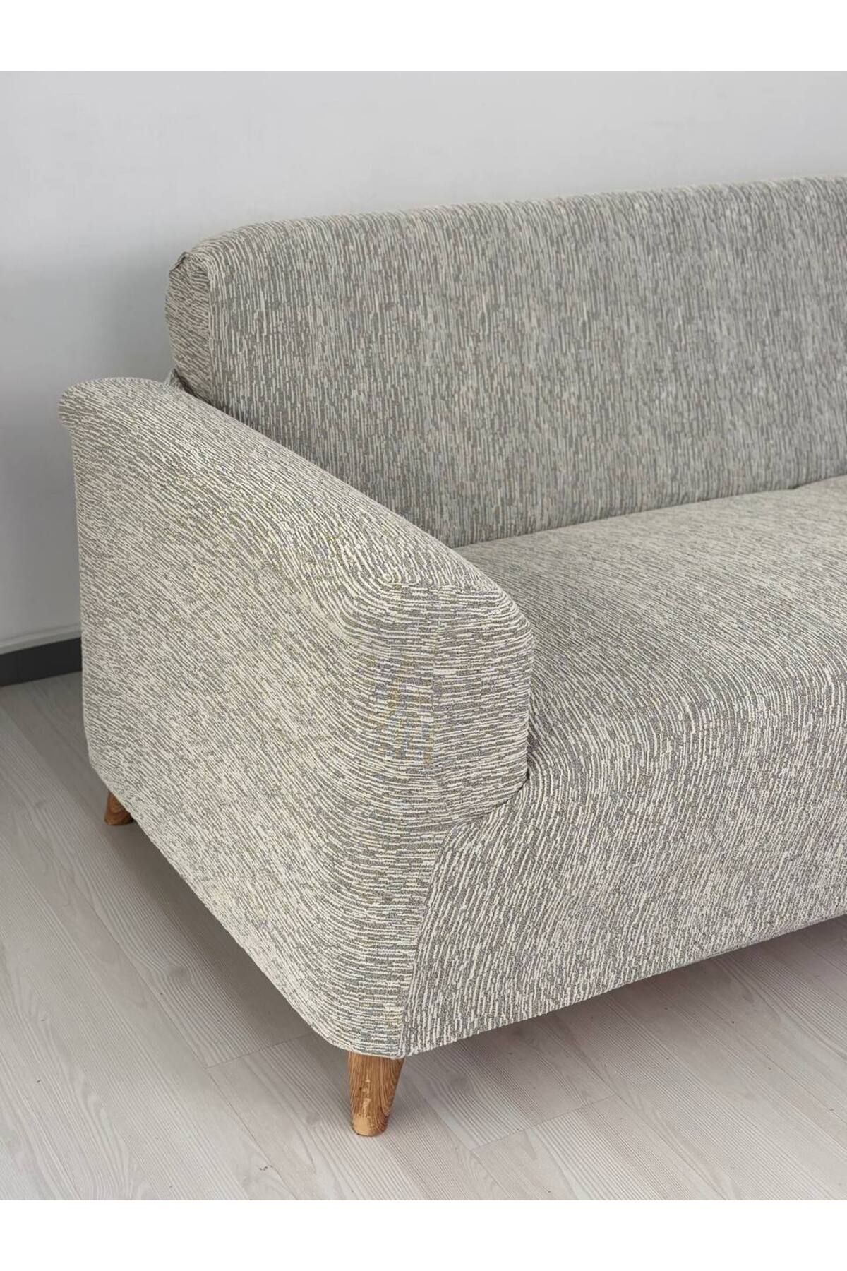 Jakar Kumaş Lastikli Kayma Yapmayan 3 Kişilik 1 Adet Büyük Kanepe Örtüsü Taş