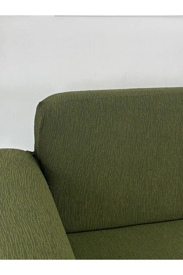 Jakar Kumaş Lastikli Kayma Yapmayan 3 Kişilik 1 Adet Büyük Kanepe Örtüsü Haki