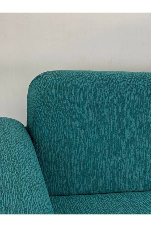 Jakar Kumaş Lastikli Kayma Yapmayan 3 Kişilik 1 Adet Büyük Kanepe Örtüsü Turkuaz