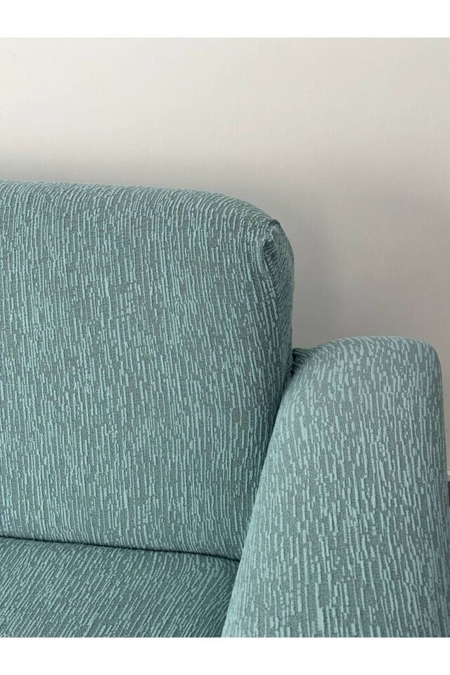 Jakar Kumaş Lastikli Kayma Yapmayan3 Kişilik Tekli Kanepe Örtüsü Mint