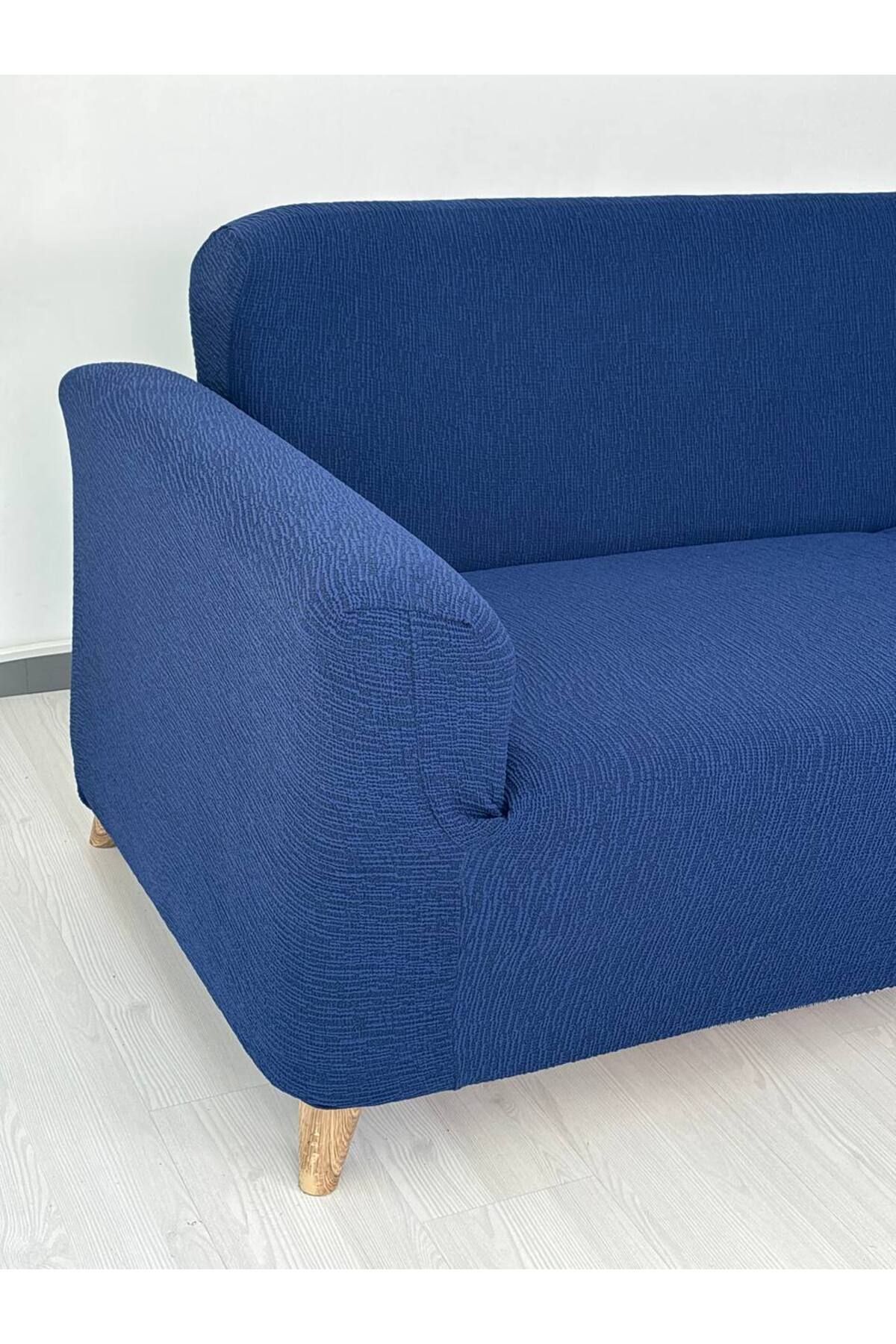 Jakar Kumaş Lastikli Kayma Yapmayan3 Kişilik Tekli Kanepe Örtüsü Saks